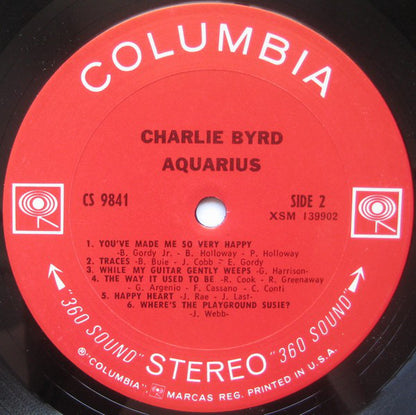 Charlie Byrd : Aquarius (LP, Album)