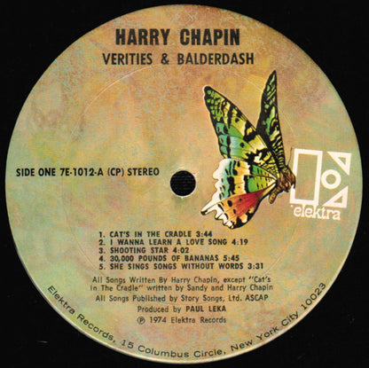 Harry Chapin : Verities & Balderdash (LP, Album, CP )