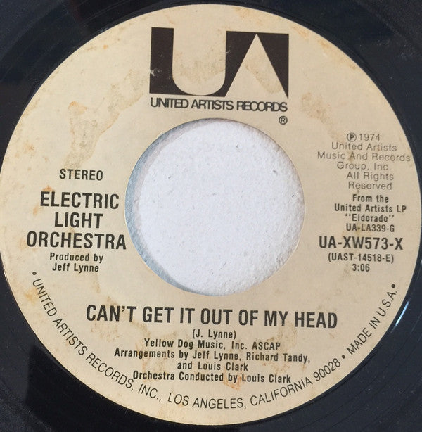 Electric Light Orchestra : Can't Get It Out Of My Head (7", Single, Styrene, Ter)
