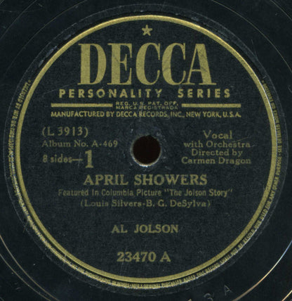 Al Jolson : In Songs He Made Famous (4xShellac, 10", Album)