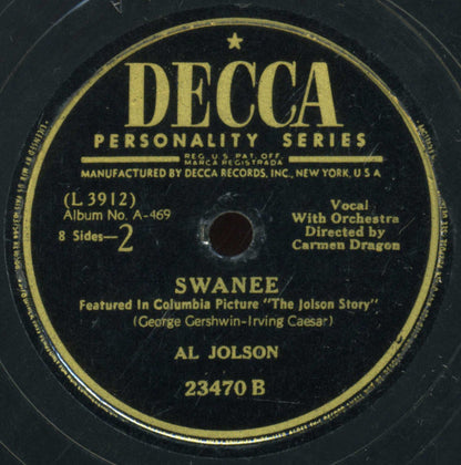 Al Jolson : In Songs He Made Famous (4xShellac, 10", Album)