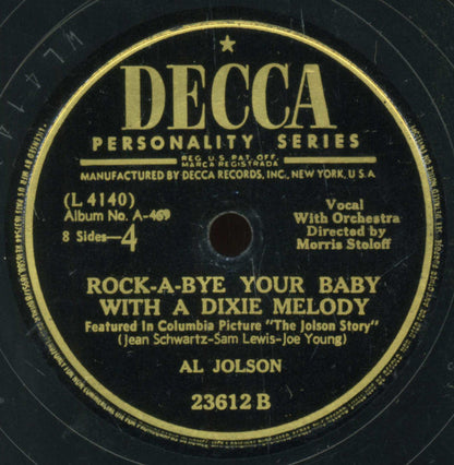 Al Jolson : In Songs He Made Famous (4xShellac, 10", Album)