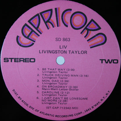 Livingston Taylor : Liv (LP, Album, MO )