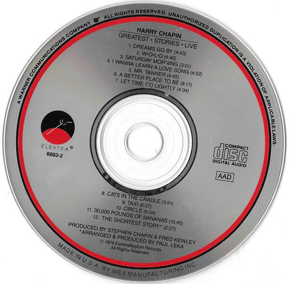 Harry Chapin : Greatest Stories - Live (CD, Album, RE)
