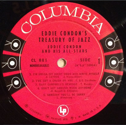 Eddie Condon And His All-Stars : Eddie Condon's Treasury Of Jazz (LP, Album, Mono)