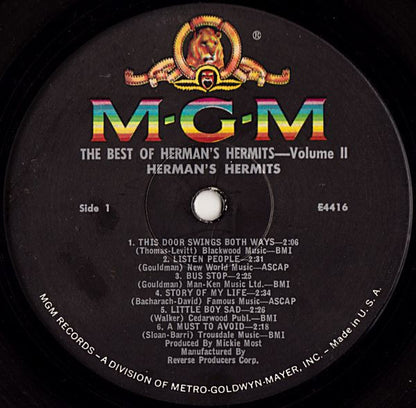 Herman's Hermits : Volume 2: The Best Of Herman's Hermits (LP, Comp, Mono)