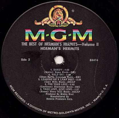 Herman's Hermits : Volume 2: The Best Of Herman's Hermits (LP, Comp, Mono)