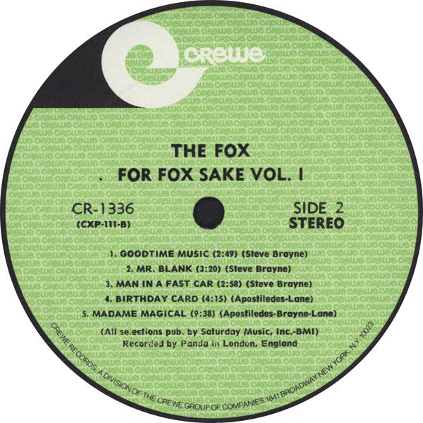 The Fox (4) : For Fox Sake Vol.1 (LP, Album, All)