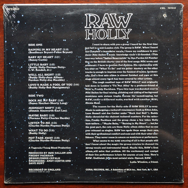 Raw (22) : Raw Holly (LP, Album)