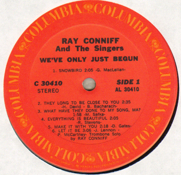 Ray Conniff And The Singers : We've Only Just Begun (LP, Album)