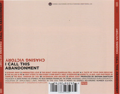 Chasing Victory : I Call This Abandonment (CD, Album)
