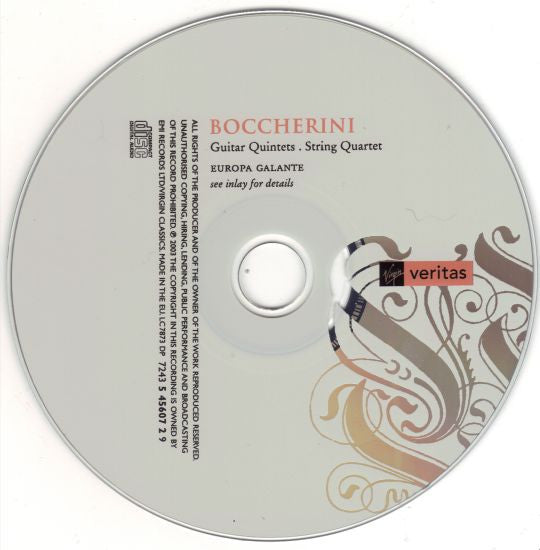 Luigi Boccherini - Europa Galante, Fabio Biondi, Lorenzo Colitto, Ernesto Braucher, Maurizio Naddeo, Giangiacomo Pinardi : Guitar Quintets - String Quartet (CD, Album)