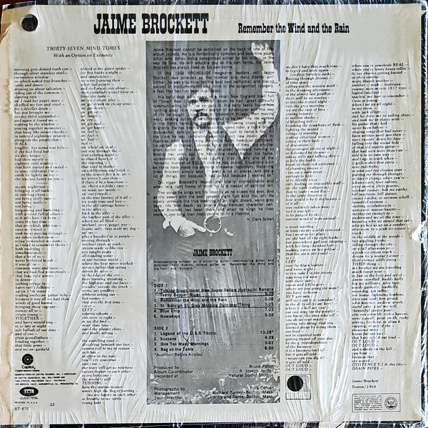 Jaime Brockett : Remember The Wind And The Rain (LP, Album, RE, Los)