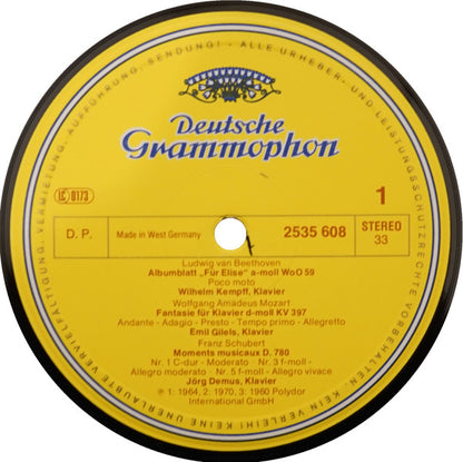Ludwig Van Beethoven, Franz Schubert, Johannes Brahms, Robert Schumann, Wolfgang Amadeus Mozart, Wilhelm Kempff, Emil Gilels, Jörg Demus, Homero Francesch : Für Elise - Die Schönsten Romantischen Klavierstücke (LP, Comp)