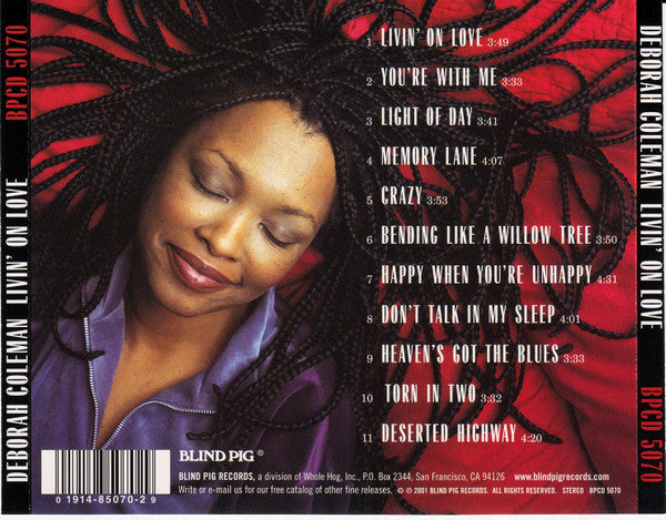 Deborah Coleman : Livin' On Love (CD, Album)