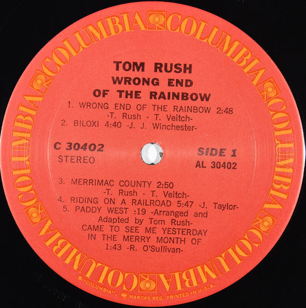 Tom Rush : Wrong End Of The Rainbow (LP, Album, Pit)