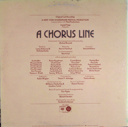 "A Chorus Line" Original Broadway Cast : A Chorus Line - Original Cast Recording (LP, Album, Gat)