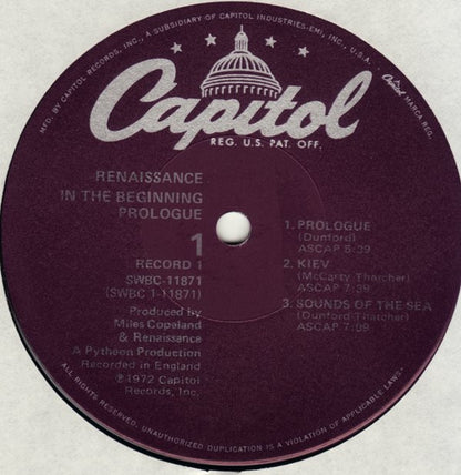 Renaissance (4) : In The Beginning... Prologue/Ashes Are Burning (2xLP, Comp, Win)