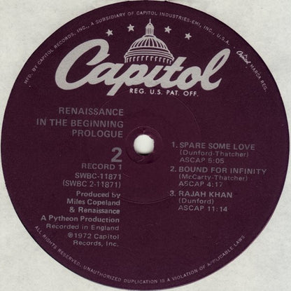 Renaissance (4) : In The Beginning... Prologue/Ashes Are Burning (2xLP, Comp, Win)