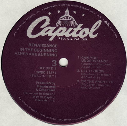 Renaissance (4) : In The Beginning... Prologue/Ashes Are Burning (2xLP, Comp, Win)