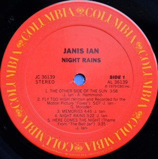 Janis Ian : Night Rains (LP, Album, Pit)