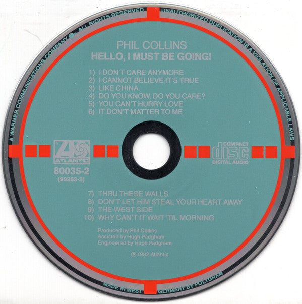 Phil Collins : Hello, I Must Be Going! (CD, Album, Tar)