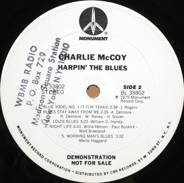 Charlie McCoy : Harpin' The Blues (LP, Album, Promo)