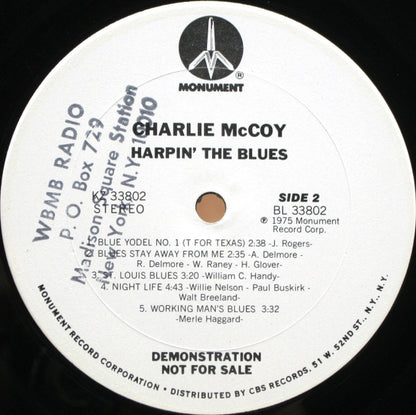 Charlie McCoy : Harpin' The Blues (LP, Album, Promo)