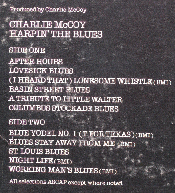 Charlie McCoy : Harpin' The Blues (LP, Album, Promo)