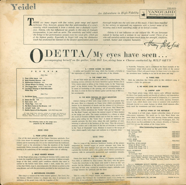 Odetta : My Eyes Have Seen (LP, Album, Mono, Roc)