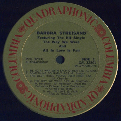 Barbra Streisand : The Way We Were (LP, Album, Quad)
