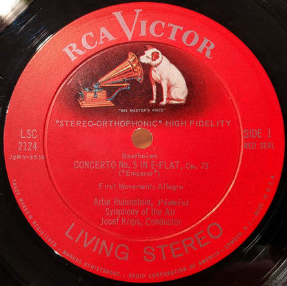 Ludwig Van Beethoven, Arthur Rubinstein  · Josef Krips  · Symphony Of The Air : (Emperor)  Concerto No. 5 (LP, Album, Sha)
