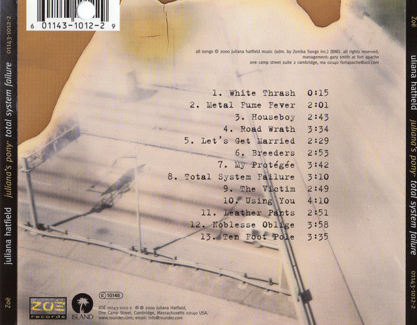Juliana Hatfield : Juliana's Pony: Total System Failure (CD, Album)