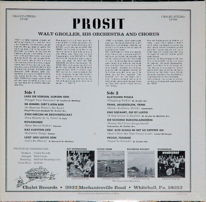 Walt Groller And His Orchestra : Prosit (LP, Album)