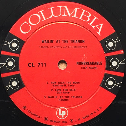 Lionel Hampton And His Orchestra : Wailin' At The Trianon (LP, Album, Mono, Hol)