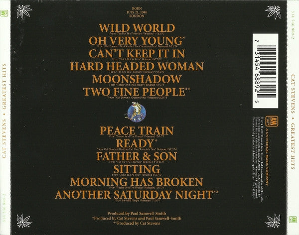 Cat Stevens : Greatest Hits (CD, Comp, RE, RM)