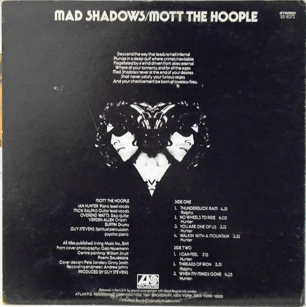 Mott The Hoople : Mad Shadows (LP, Album, PR )
