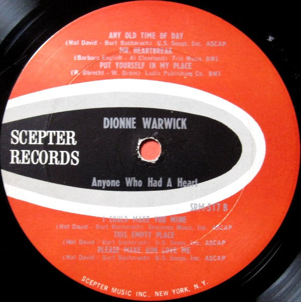 Dionne Warwick : Anyone Who Had A Heart (LP, Album, Mono)