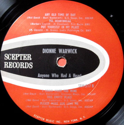 Dionne Warwick : Anyone Who Had A Heart (LP, Album, Mono)