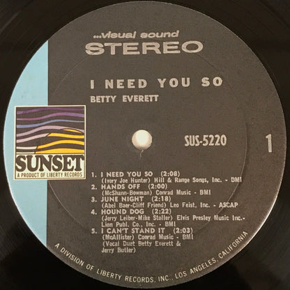 Betty Everett : I Need You So (LP, Comp)