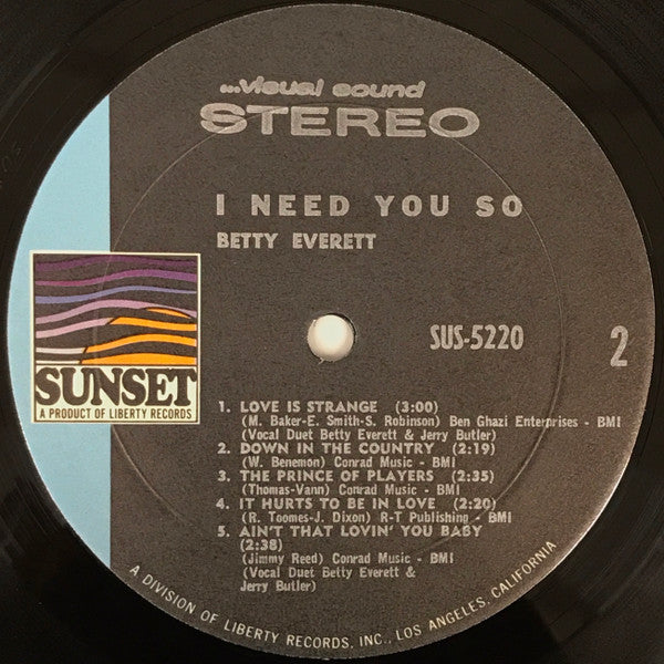Betty Everett : I Need You So (LP, Comp)