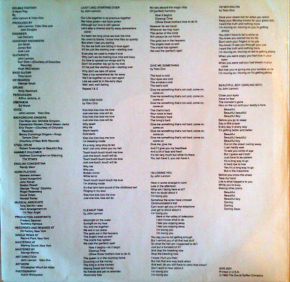 John Lennon & Yoko Ono : Double Fantasy (LP, Album, Los)