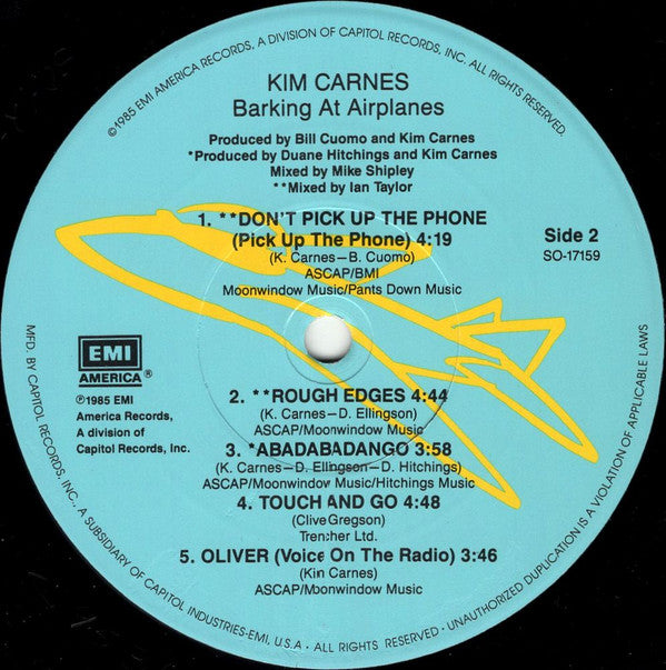 Buy Kim Carnes : Barking At Airplanes (LP, Album, Jac) Online for