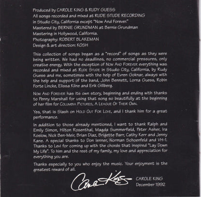 Carole King : Colour Of Your Dreams (CD, Album)