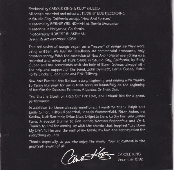 Carole King : Colour Of Your Dreams (CD, Album)