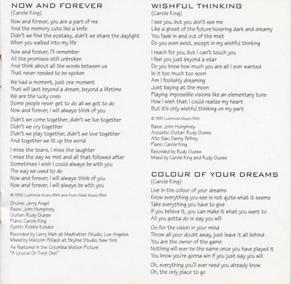 Carole King : Colour Of Your Dreams (CD, Album)