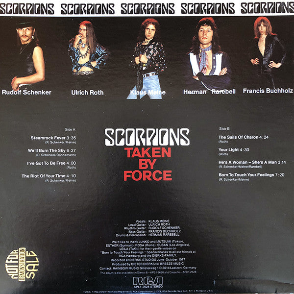 Scorpions : Taken By Force (LP, Album, Ind)