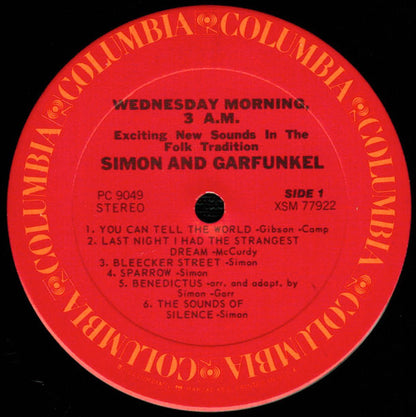 Simon & Garfunkel : Wednesday Morning, 3 A.M. (LP, Album, RE, Car)