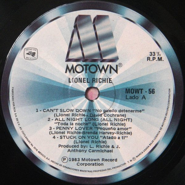 Lionel Richie : Can't Slow Down (LP, Album, Gat)