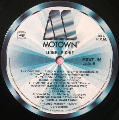 Lionel Richie : Can't Slow Down (LP, Album, Gat)